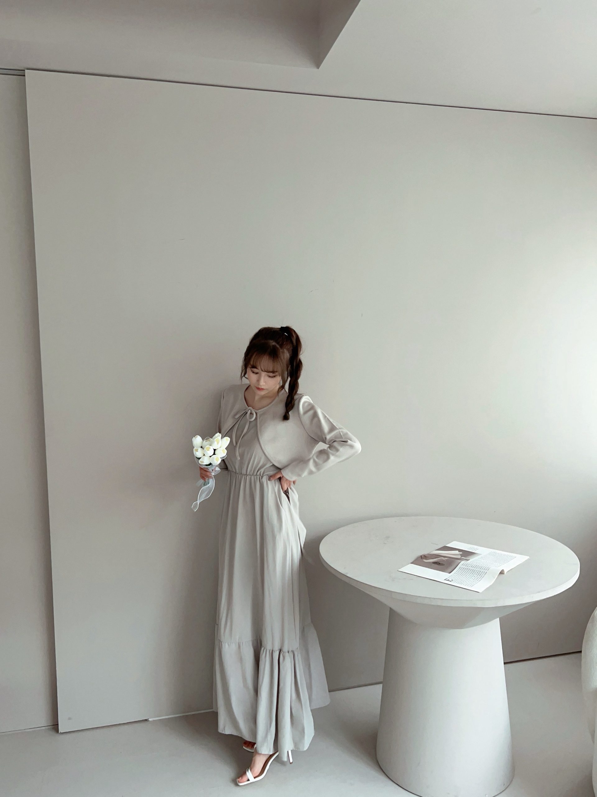 雪紡氣質杏色長洋